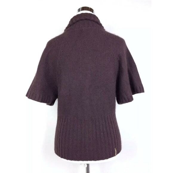 HTF Nobis Wool Angora Snap Cardigan Sweater Womens Size S Leaf Appliqué - Picture 5 of 10